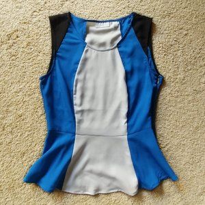 New York & Company Color Blocked Peplum Bl…